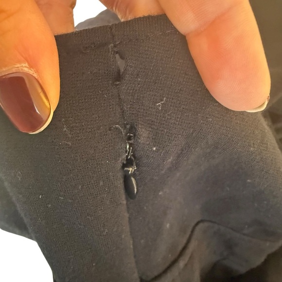 BCBG Maxazria Black Midi Dress Lace Hem Large Office Career Minimalist Neutral - Picture 10 of 12